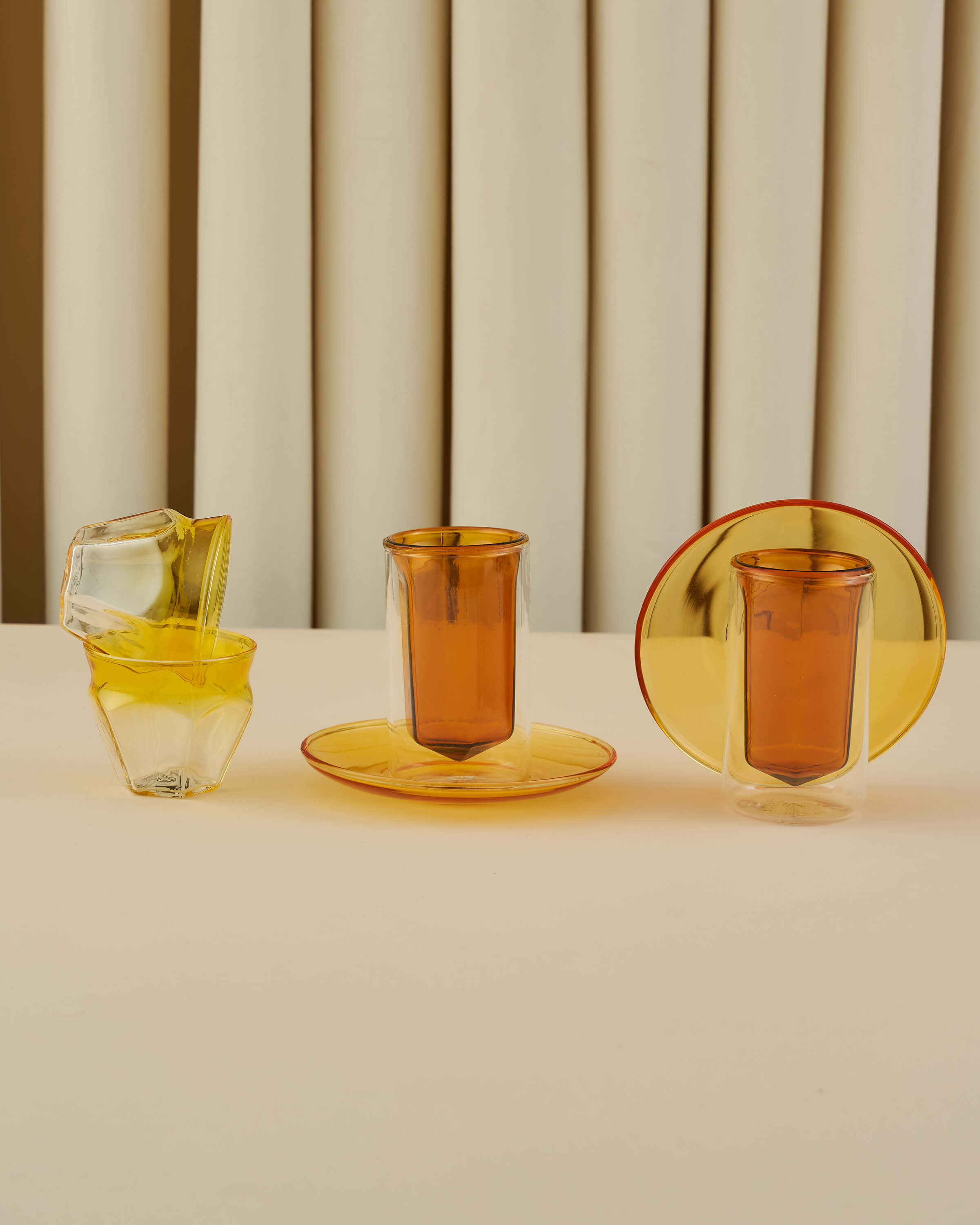 طقم استكانات شاي وفناجين قهوة عربية 18 (Double Wall) - طبقتين من الزجاج