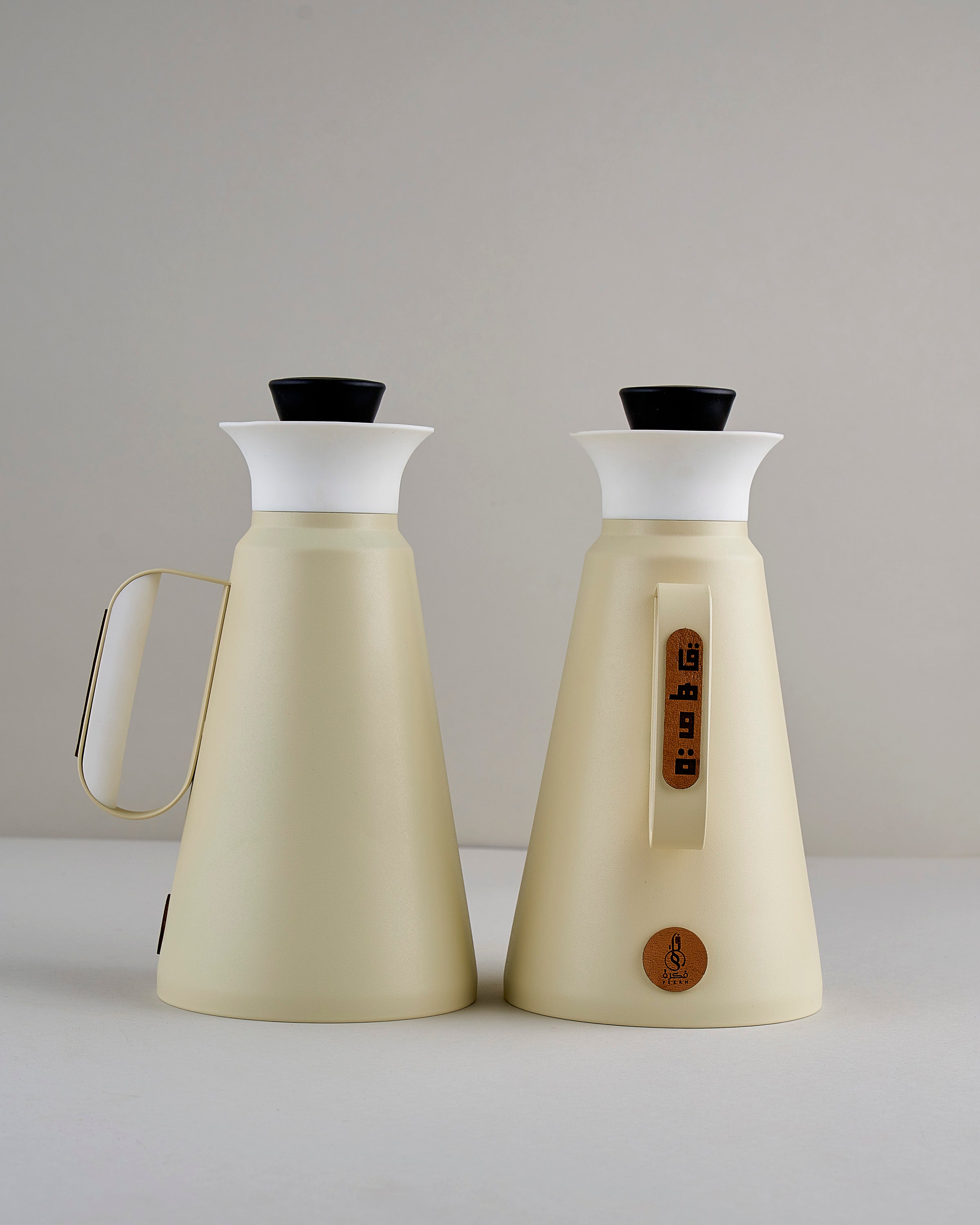 طقم مطارة شاي وقهوة دبل وول لون ابيض