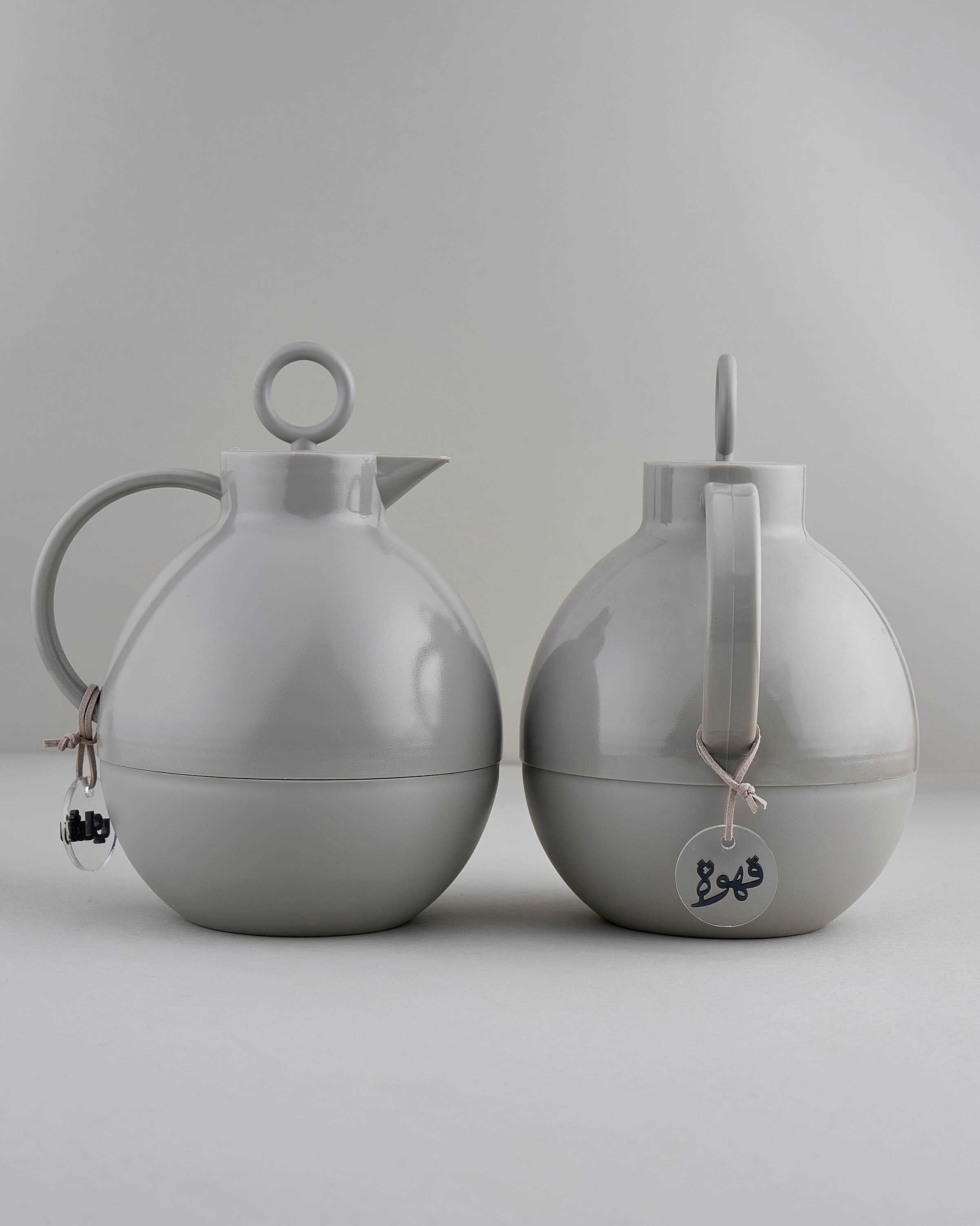 طقم مطارة شاي وقهوة لون رمادي