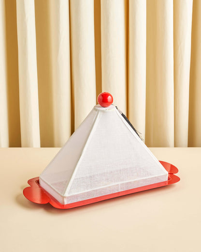 صينية تقديم  رسم  يدوي مع غطاء خام لينن