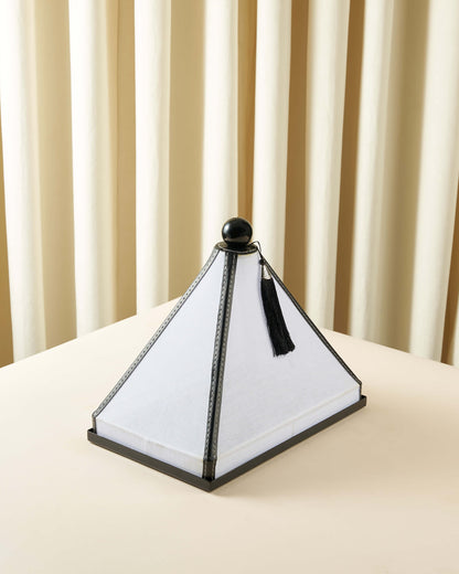 ماعون تقديم بغطاء خام مع جلد مستطيل