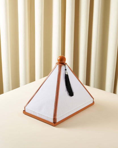 ماعون تقديم بغطاء خام مع جلد مستطيل