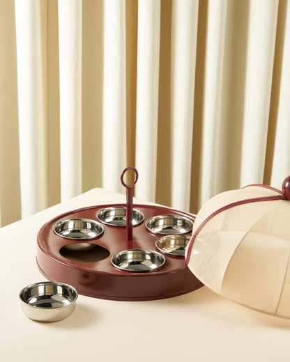 ماعون ريوق بغطاء خام مع جلد