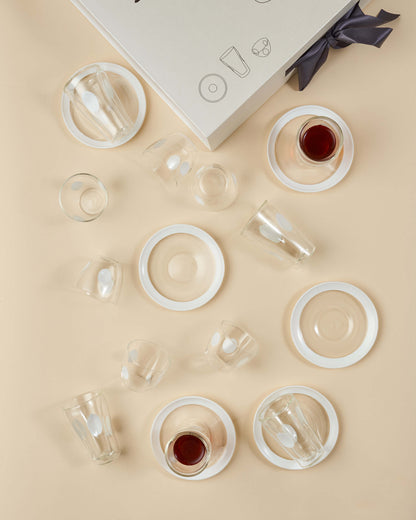 Luxury طقم استكانات وفناجين زجاج