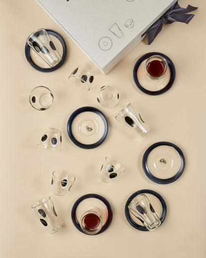 Luxury طقم استكانات وفناجين زجاج