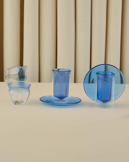 طقم استكانات شاي وفناجين قهوة عربية 18  (Double Wall) - طبقتين من الزجاج