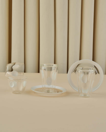 Luxury طقم استكانات وفناجين زجاج
