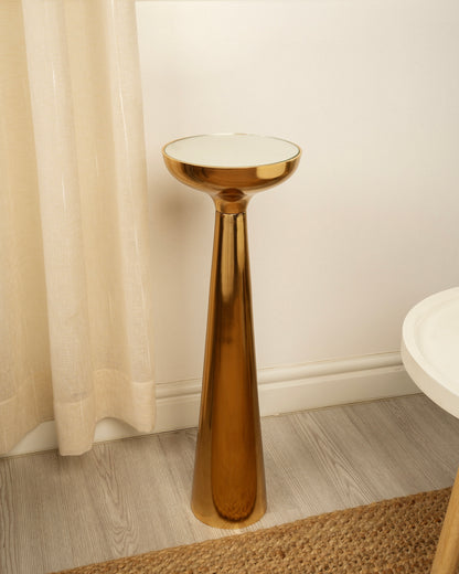 طاوله تقديم للكنب ذهبي مطفي هندي