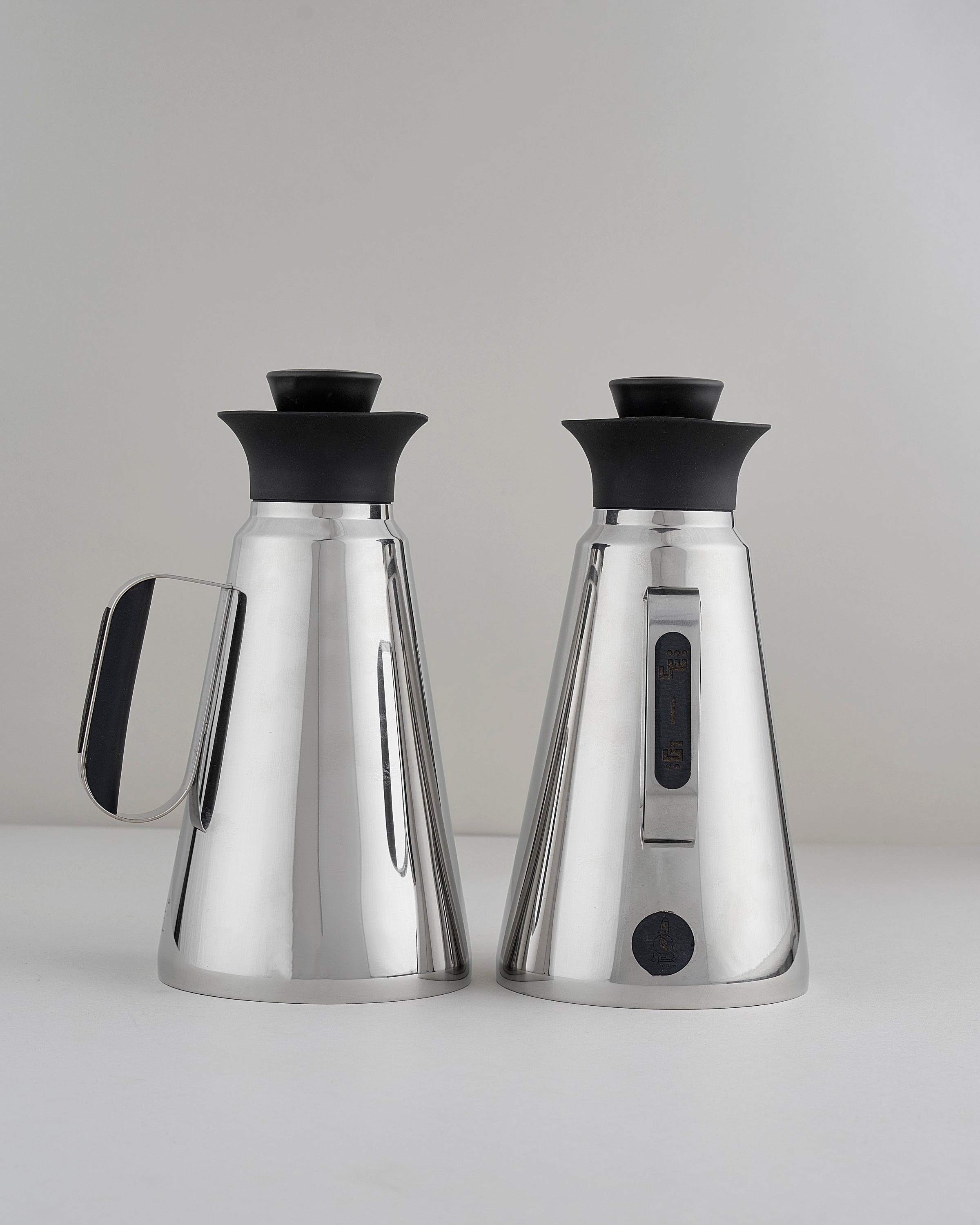 طقم مطارة شاي وقهوة دبل وول لون سلفر