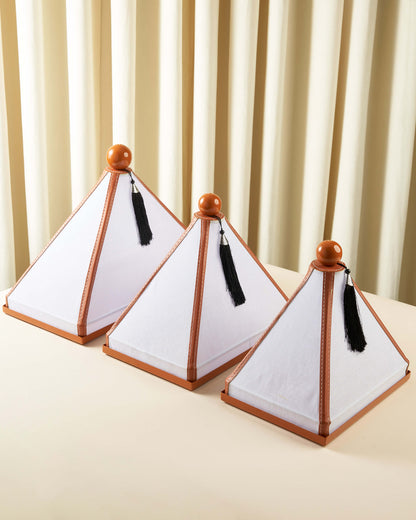 ماعون تقديم بغطاء خام مع جلد مستطيل