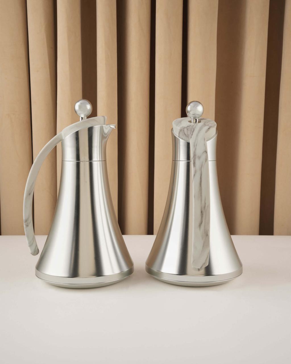 طقم مطارة سلفر بمقبض لون رخامي